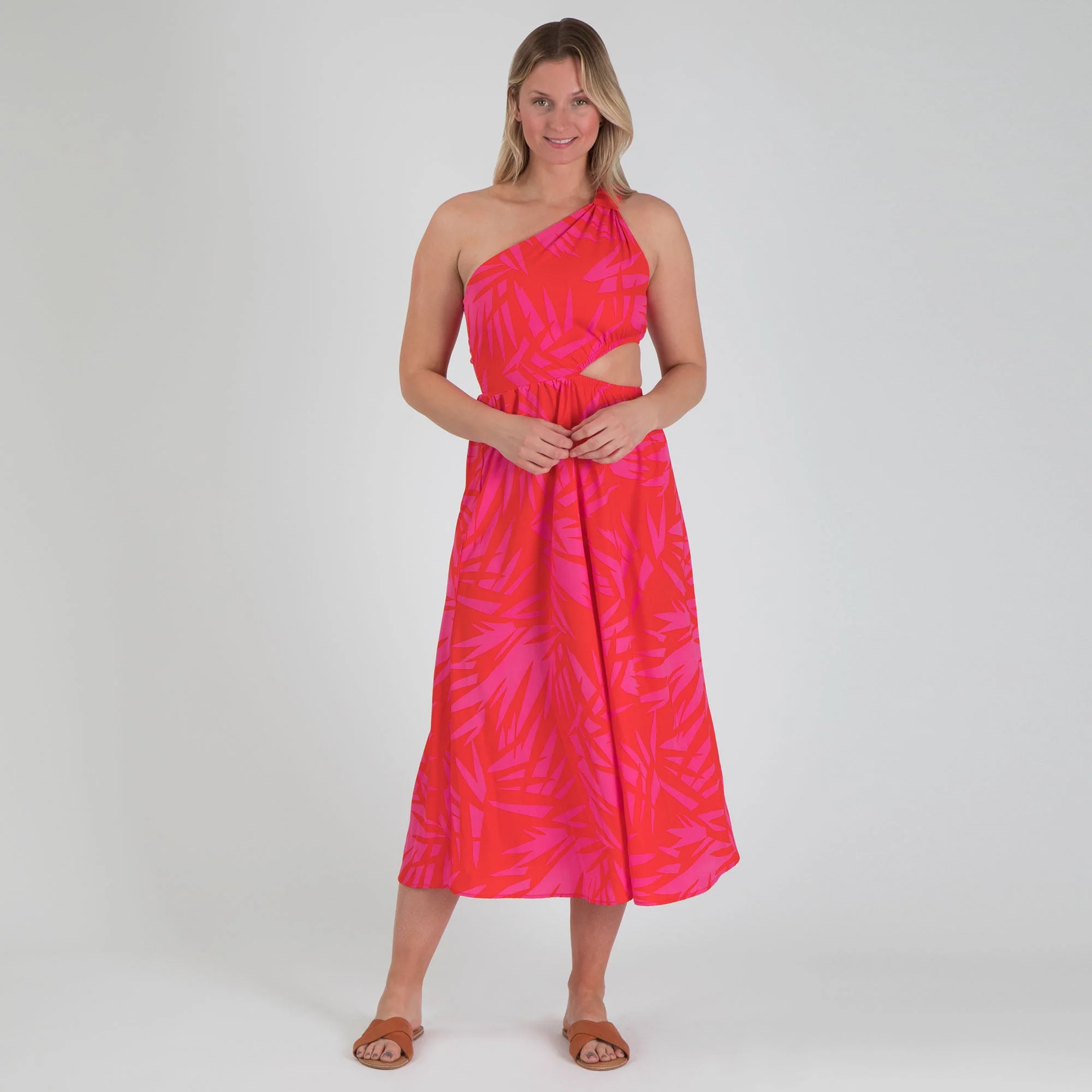 Crafted One Shoulder Cut Out Midi Dress Advanced