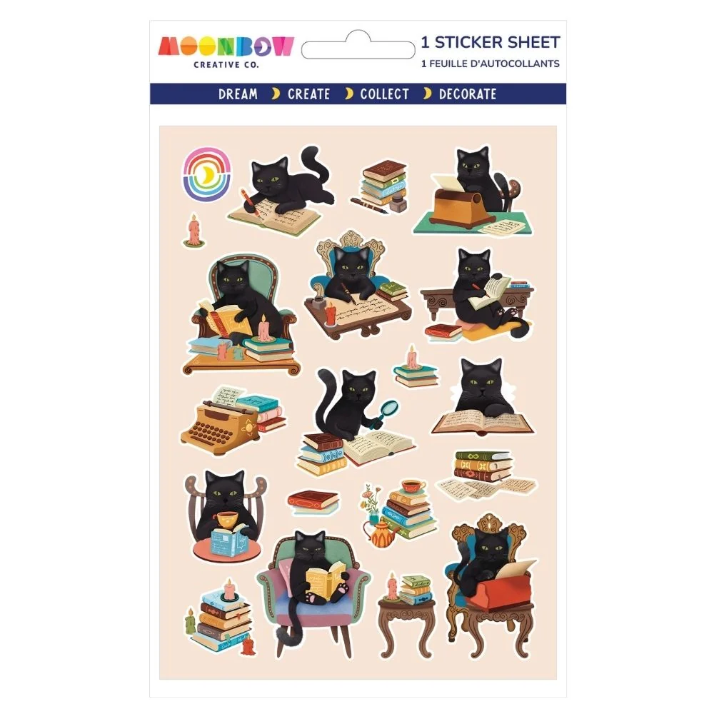 Durable Cat Interrupted Glossy Stickers Optimized