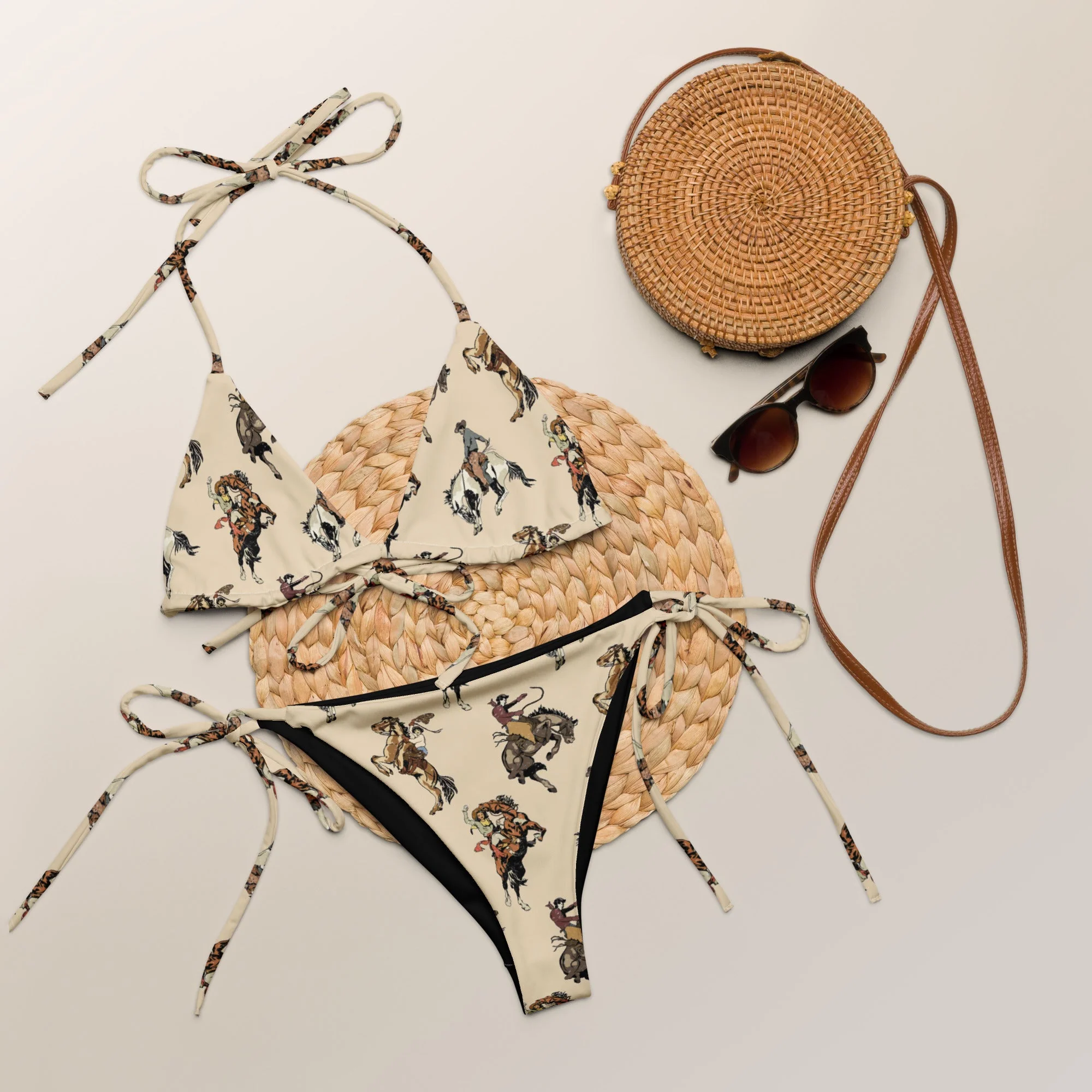 Professional Baha Ranch Yeehaw Vintage Cowgirl String Bikini Fashionable