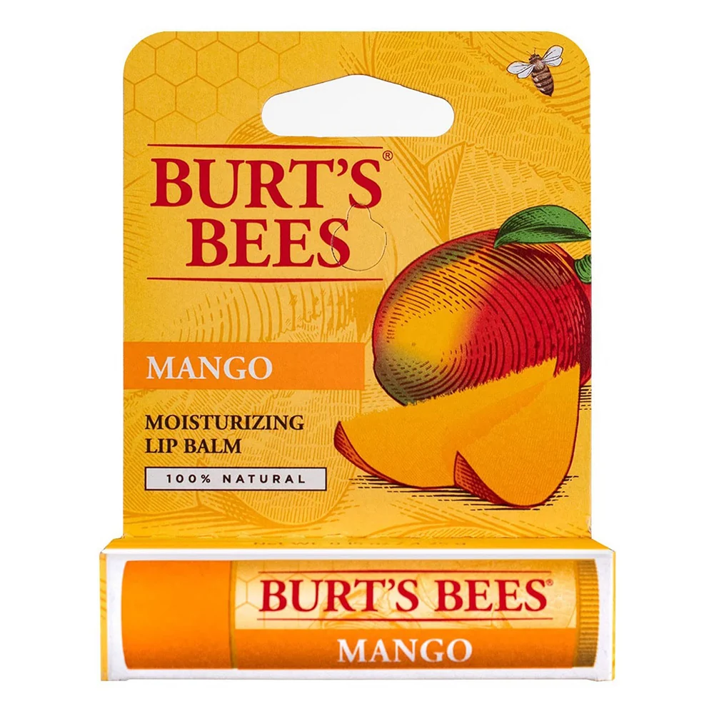 Breathable Burts Bees Mango Blast Lip Balm Moisturizing Tube 0.15Oz 4.25g Expertly Made