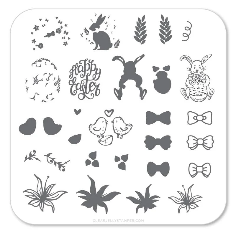Breathable Bitty Bunnies n Blooms CjSH-10 - CJS Small Stamping Plate Reliable