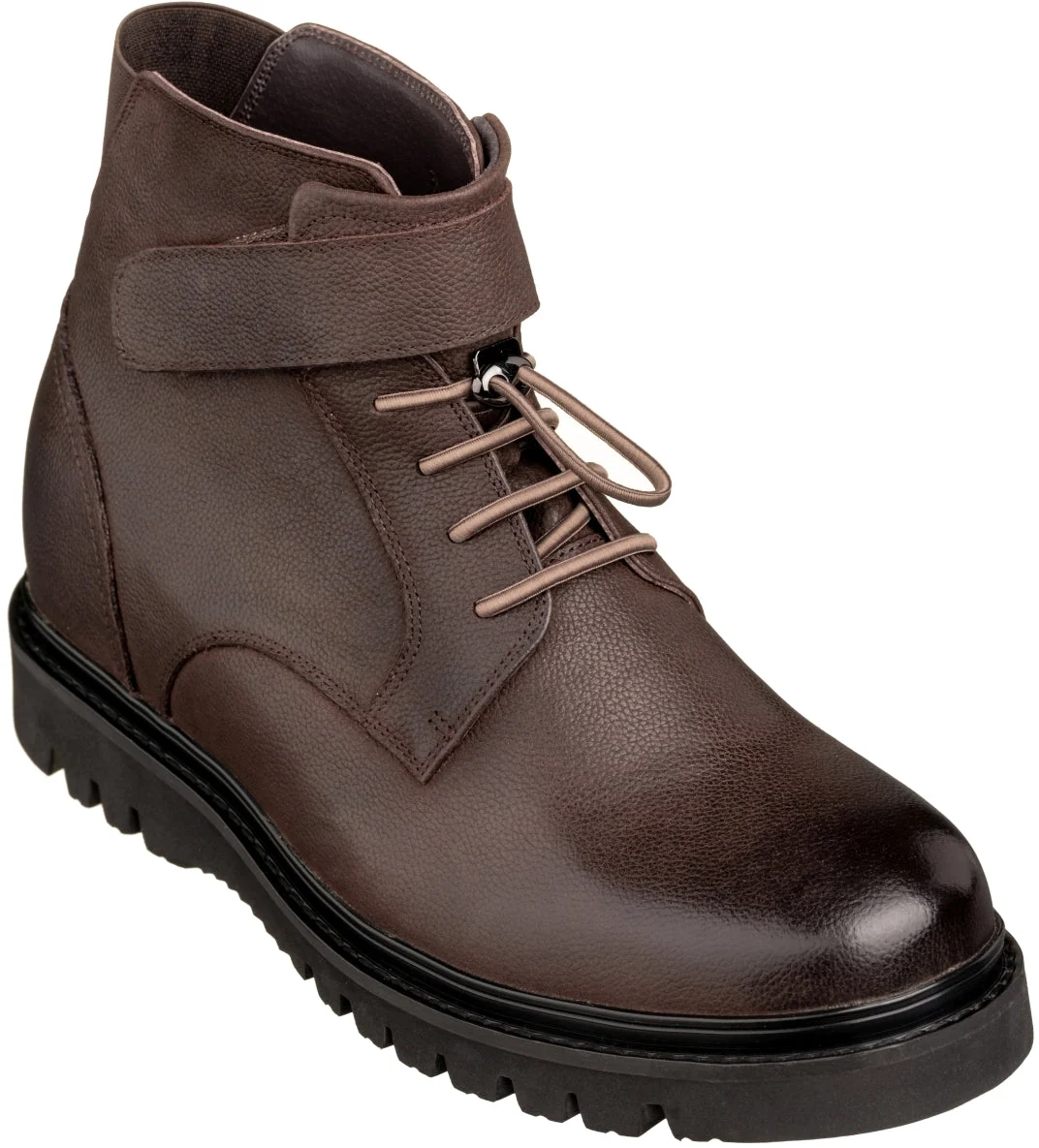 Convenient CALTO - K83115 - 3.2 Inches Taller Dark Brown - Casual Boots Stylish