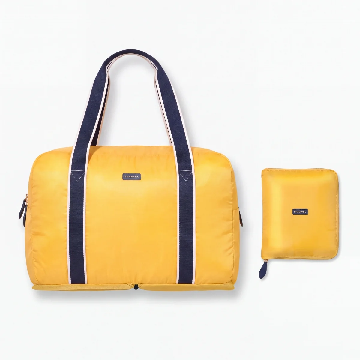 Innovative Paravel Fold-Up Duffle Bag Canyon Yellow Lightweight Packable Travel Carry Bag Traditional