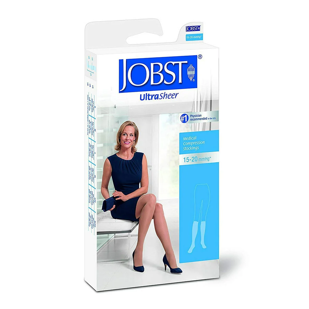 Sustainable Jobst Ultrasheer Womens Natural Knee High Socks 15 to 20 Mmhg Petite 1 Ea Minimalist