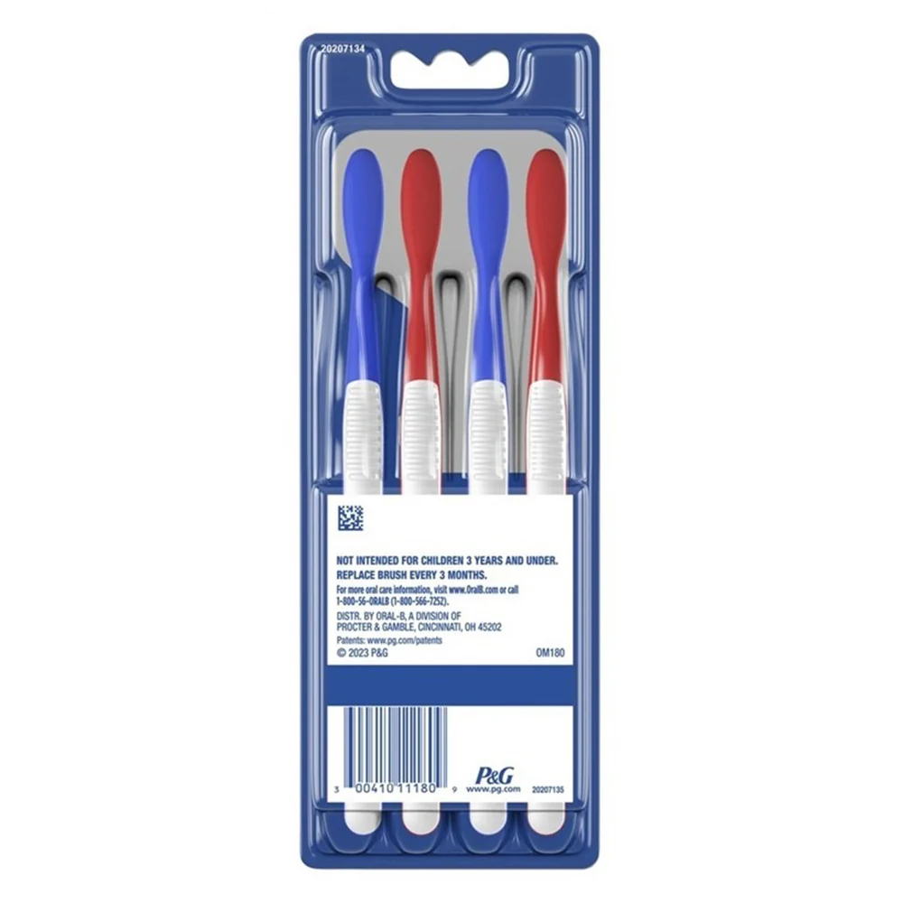 Classic Oral B Healthy Clean Soft Toothbrushes Blasts Away Plaque 4Ea Excellent