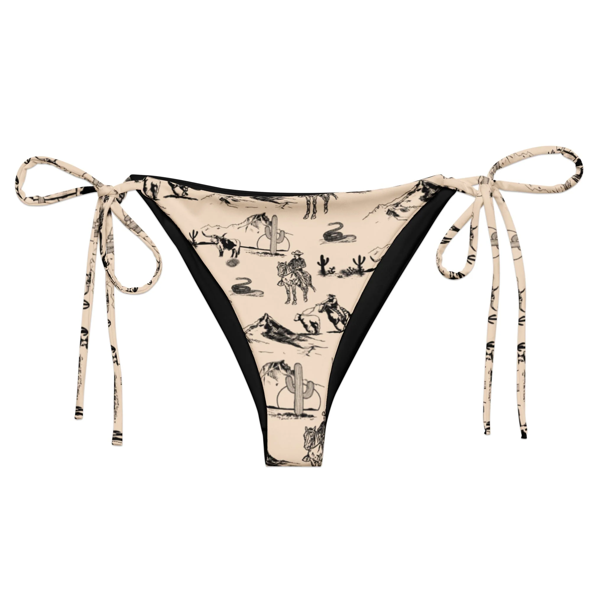 Smart Baha Ranch Yeehaw Cowboy Ranch String Bikini Bottom Genuine