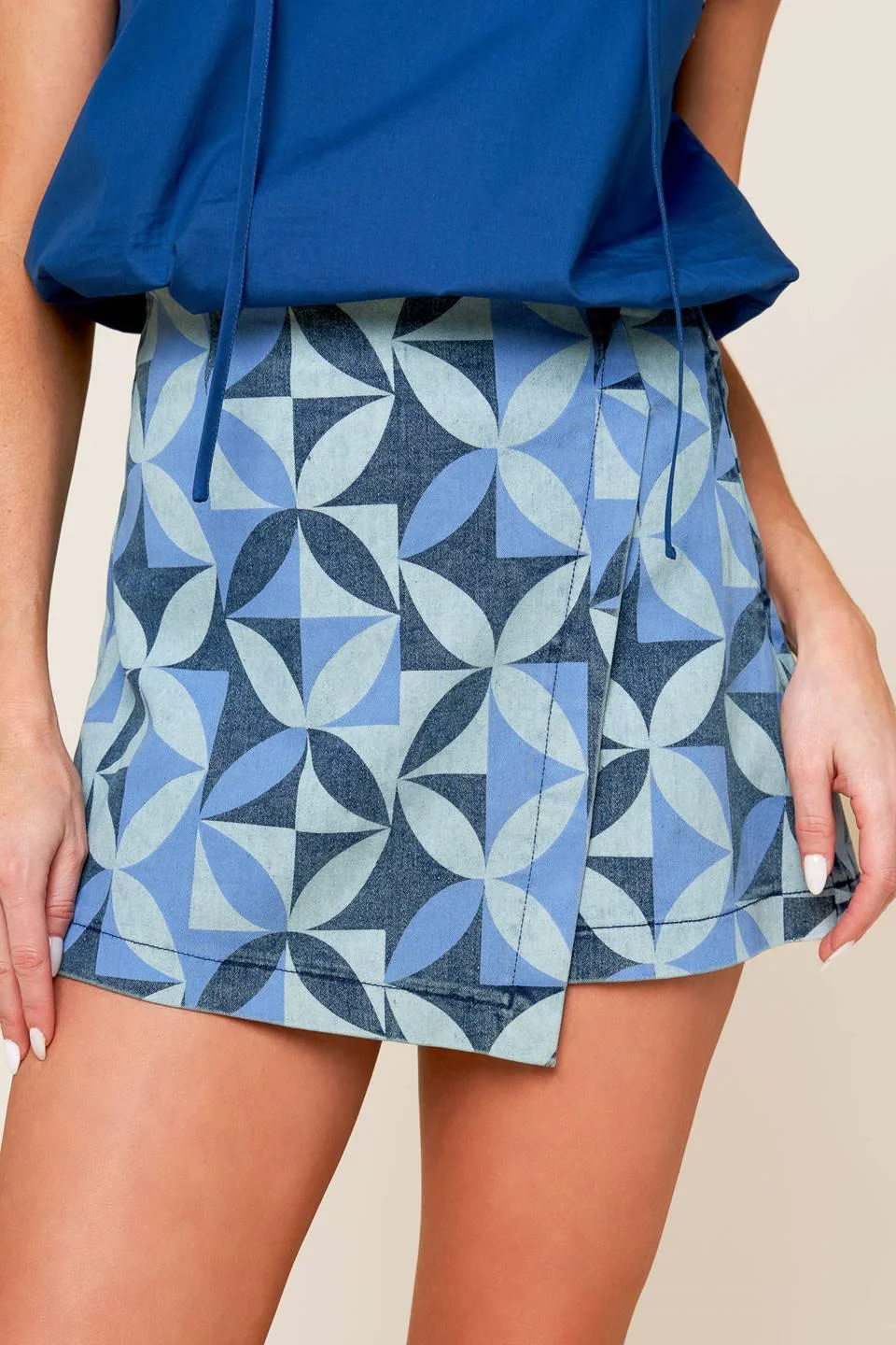 Top-Quality Enticing Darling Blue Denim Skort Optimized