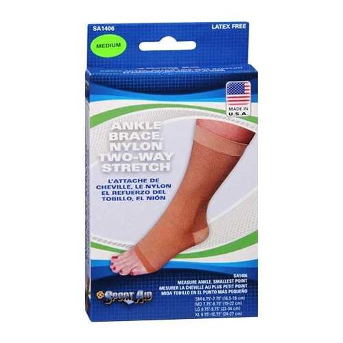 Powerful Sportaid Ankle Brace Nylon Two-Way Stretch Beige Color Medium - 1 Ea Expertly Made
