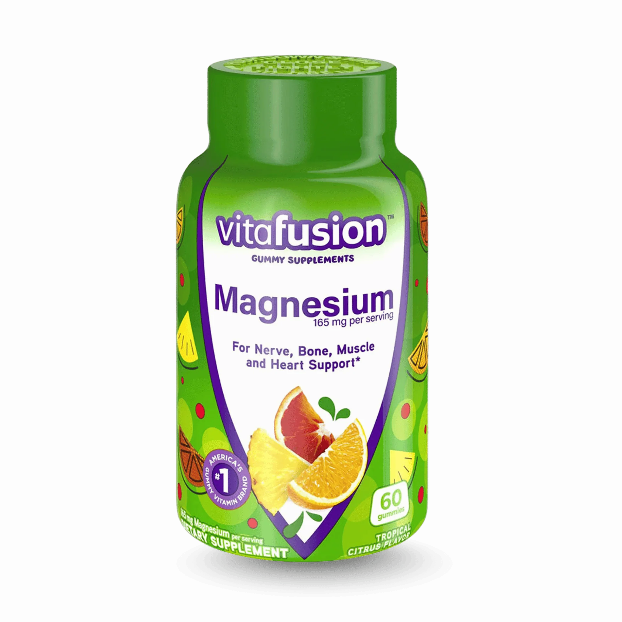 Reusable Vitafusion Magnesium Tropical Citrus Dietary Supplement Gummies 60 Ea Original Design