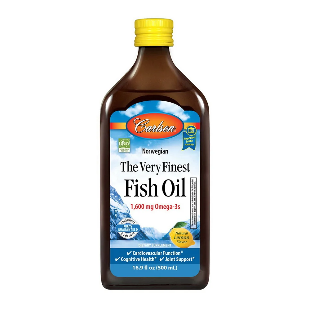 High-End Carlson The Very Finest Fish Oil for Heart Cognitive and Joint Health Support Natural Lemon Flavor 16.9Oz 500ml Elite