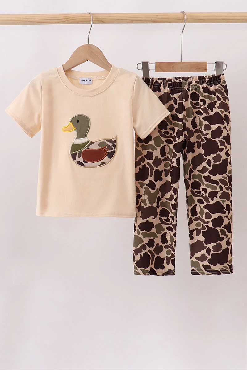 Breathable Camouflage duck applique Pants Set Smart