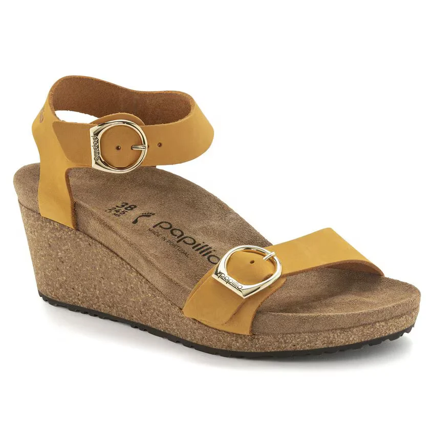 Carefully Designed Birkenstock Soley Ring Buckle Nubuck Leather Apricot Advanced