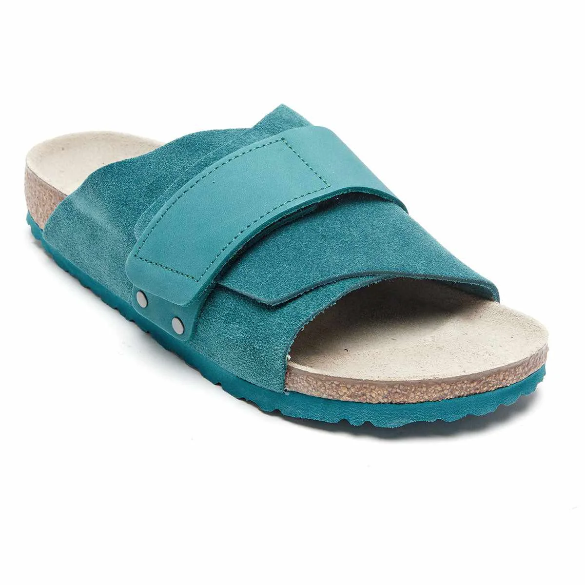 Comfortable Birkenstock Kyoto Nubuck Suede Leather Dark Teal Sandals Trendy