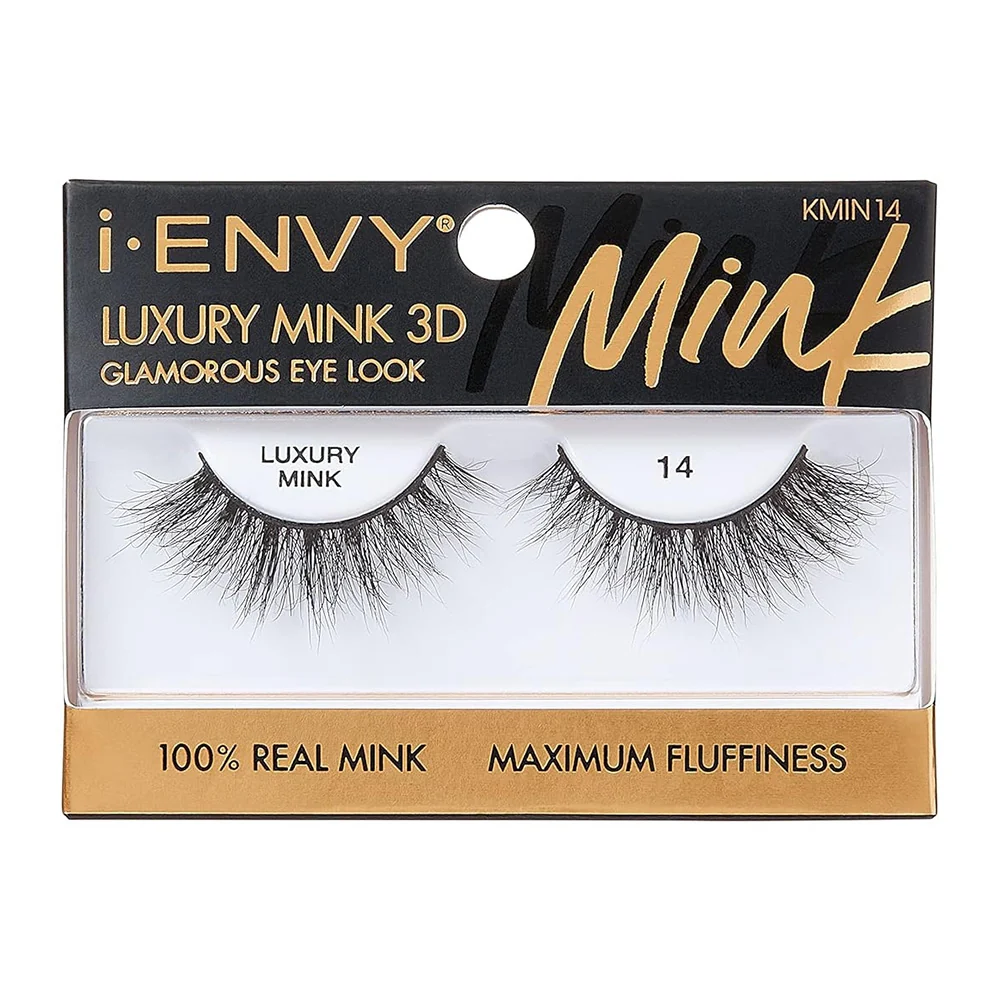 Authentic Kiss I Envy Luxury Mink 3D 14 False Eyelashes for Glamorous Eye Looks 1Pair Original