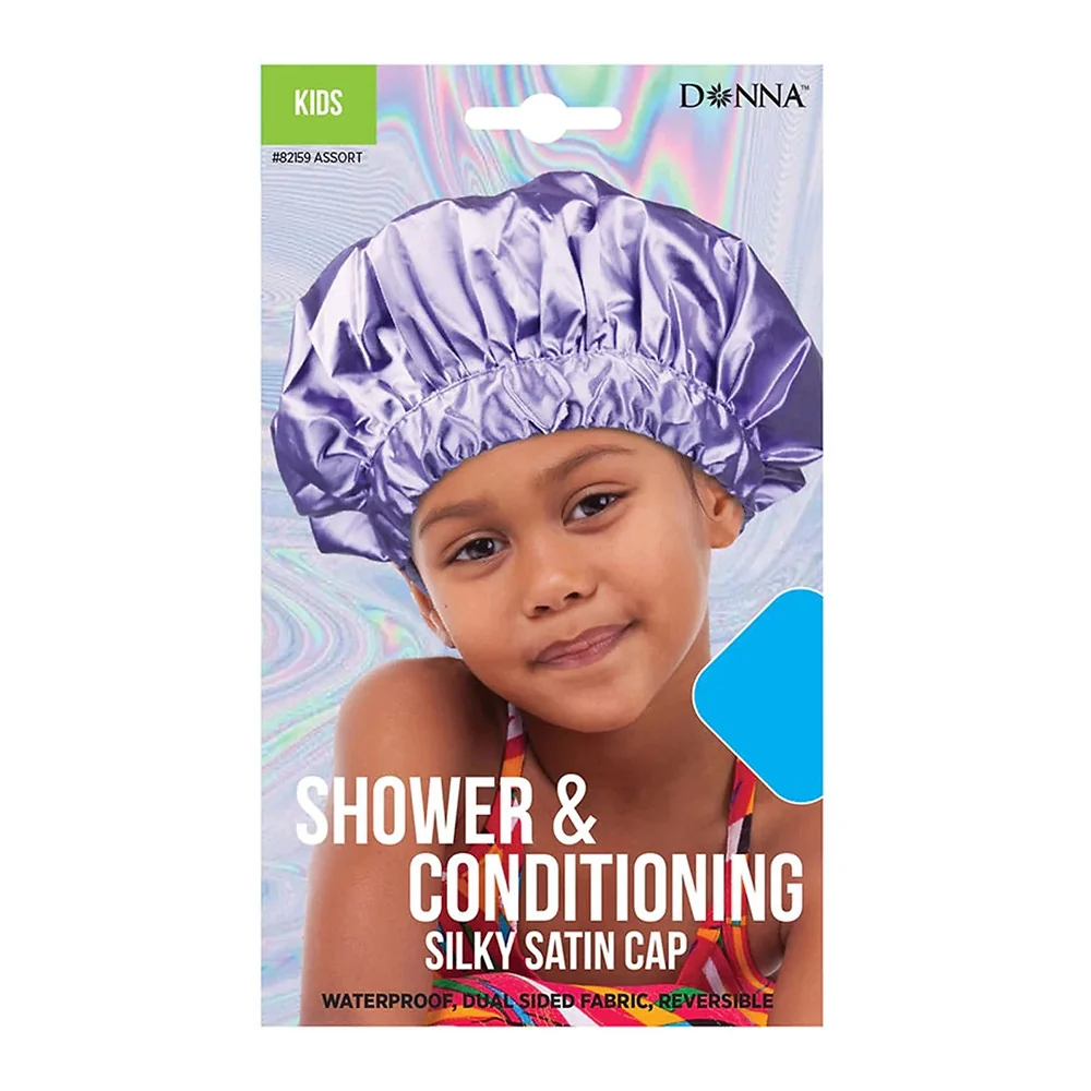 Detailed Donna Kids Shower and Conditioning Silk Satin Cap 82159 Assorted 1 Ea Dependable