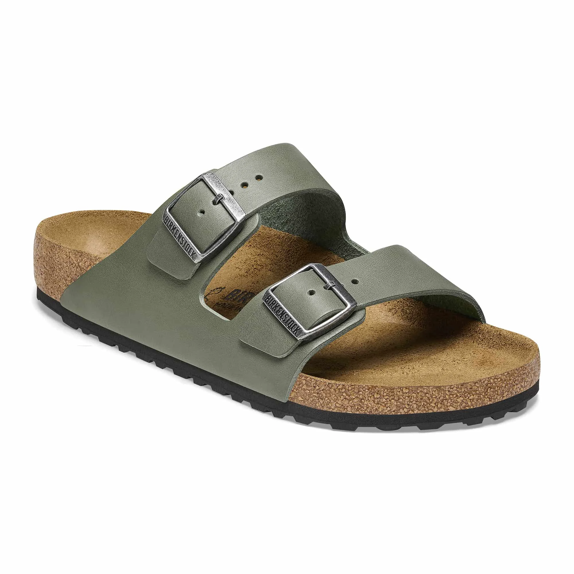 Efficient Birkenstock Arizona Grip Leather Vintage Wood Thyme Sandals Reliable