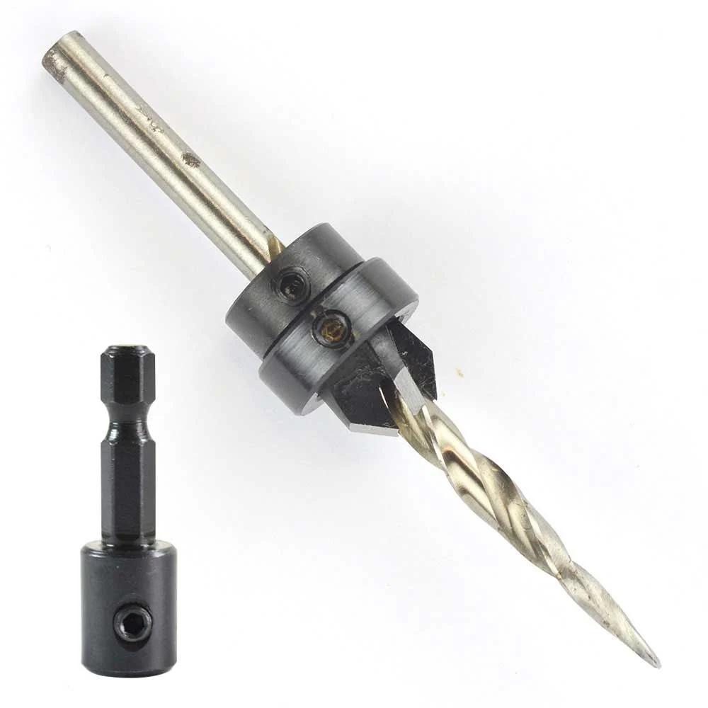 Versatile 3 8 Cutting Dia. 11 64 Hole Countersink W Taper Drill Quick Change Authentic