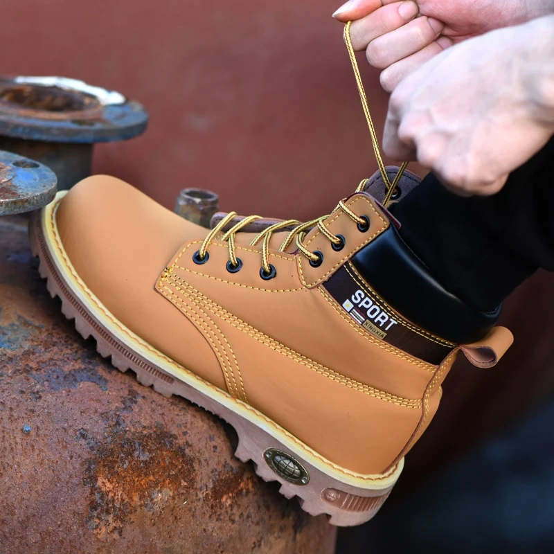 Trendy Mens Composite Heavy Duty Steel Toe Work Boots Elegant
