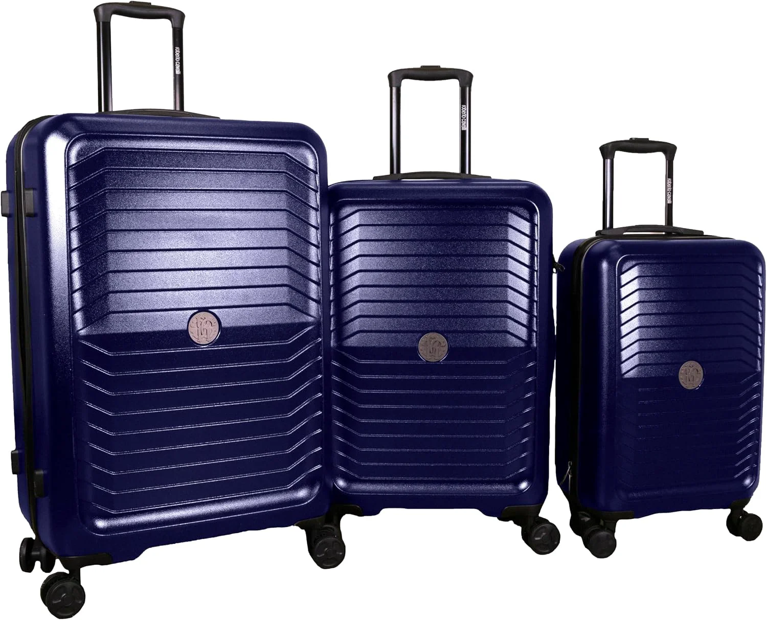 Elite ROBERTO CAVALLI 3-Piece Hard Shell Spinner Luggage Set – Luxury Carry-On Checked Suitcases Exclusive