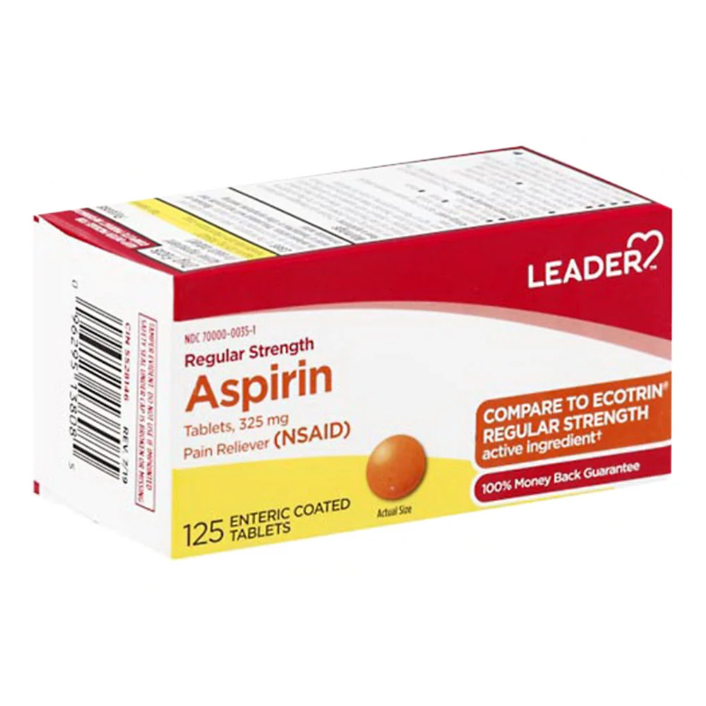 Crafted Leader Regular Strength Aspirin 325 Mg Enteric Coated Tablets 125 Ea Secure