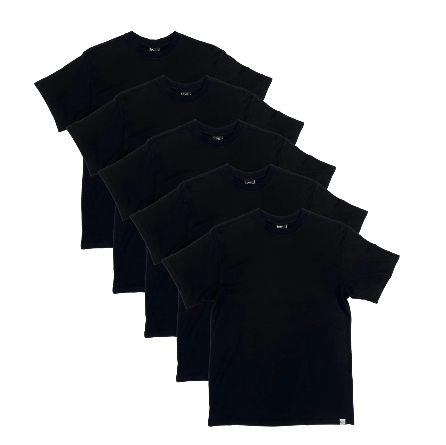 Fashionable Men's Bamboo Viscose Organic Cotton Short Sleeve T-Shirt Black Color - 5-Pack Convenient