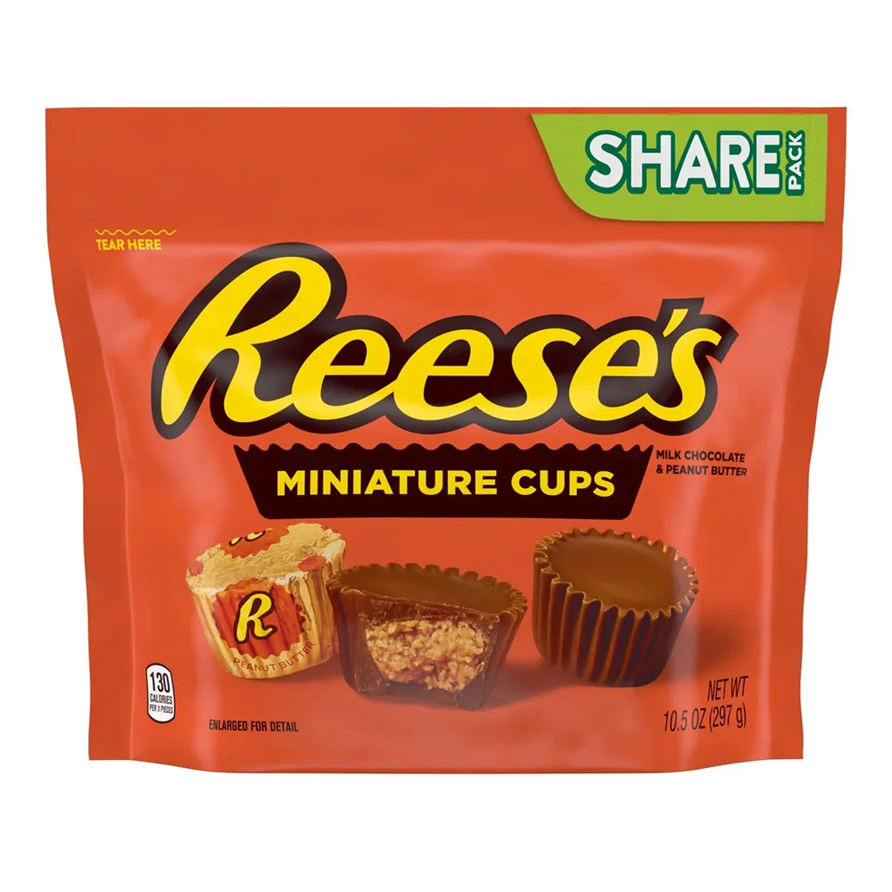Trendy Reeses Miniatures Milk Chocolate Peanut Butter Cups Candy 10.5 Oz Reusable