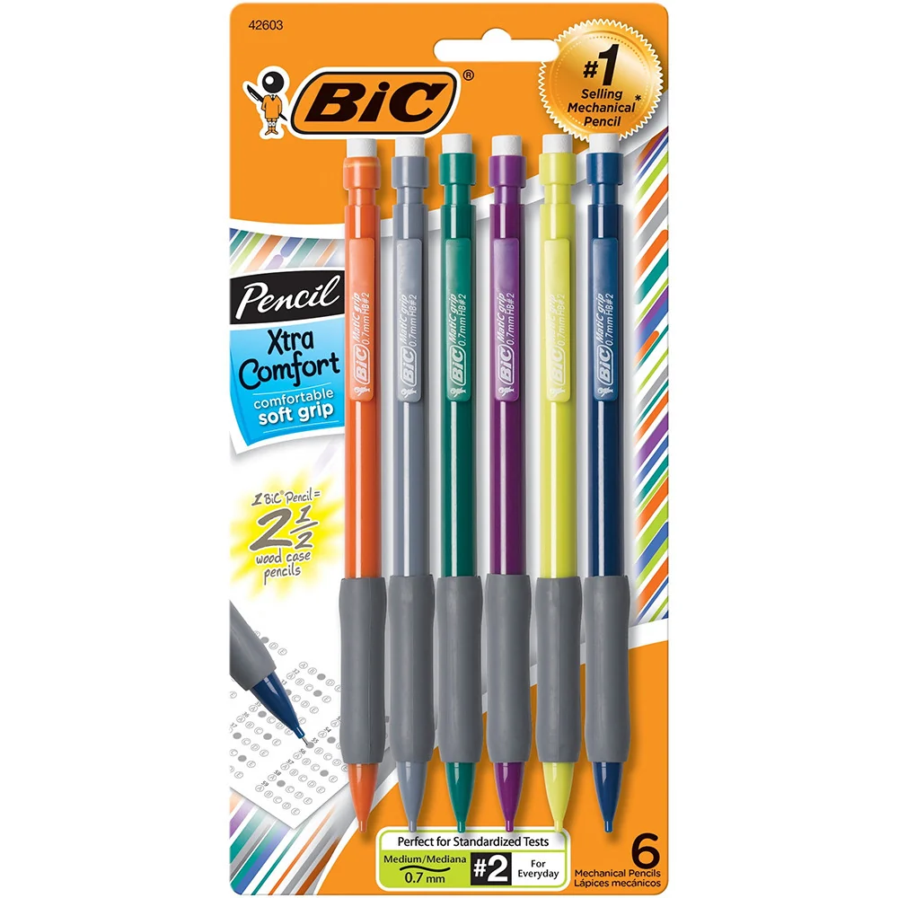 Refined Bic Xtra Comfort No 2 Mechanical Pencils Multicolor 6 Ea Clean