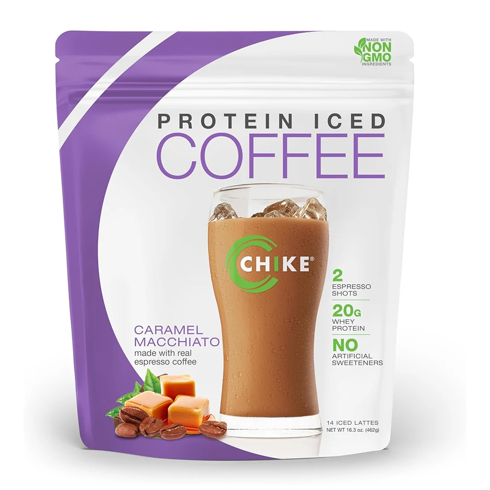 Artisan Chike Natural Caramel Macchiato High Protein Iced Coffee 20 G Protein Non-GMO and Gluten 14 Iced Lattes 16.3Oz 462g Specialty
