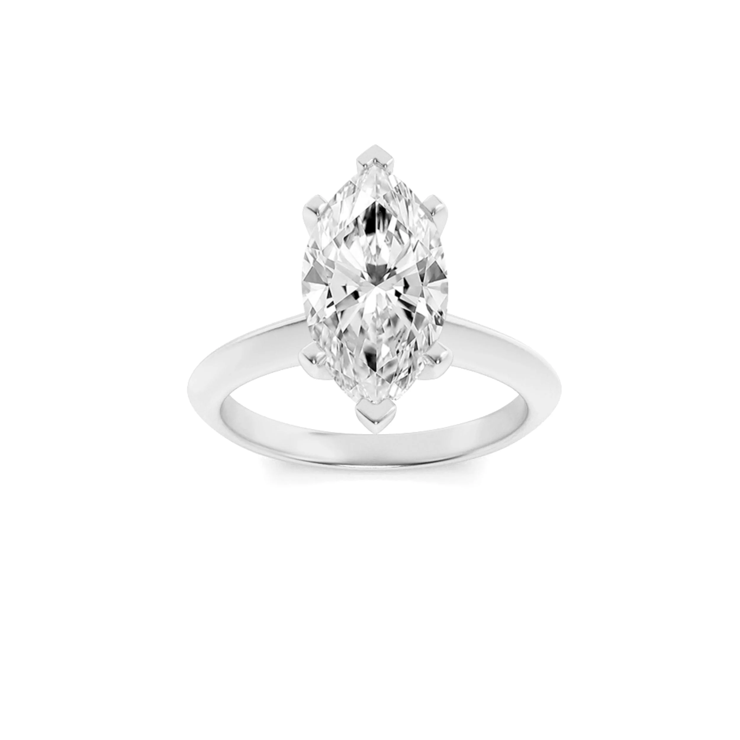 Verified 2Cttw Marquise Shaped Lab Grown Diamond G Knife Edge Shank Solitaire Engagement Ring in 14K Gold Classic