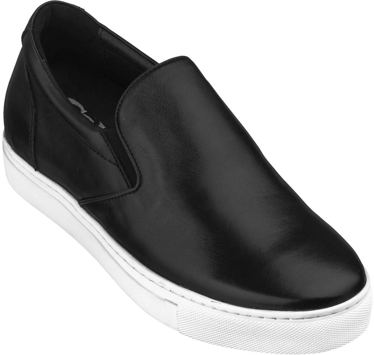 Soft CALTO - T1021 - 2.4 Inches Taller Black Nappa Leather - Lightweight Pure