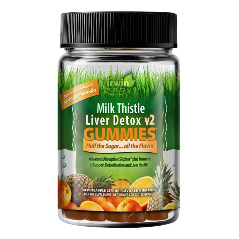 Top-Quality Irwin Naturals Milk Thistle Liver Detox v2 Pineapple Citrus Gummies Supports Liver and Gallbladder Health 30Ea Premium