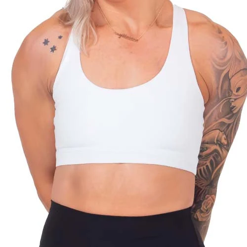Reliable Constantly Varied Gear Butterfly Back Bra - All White World-Class