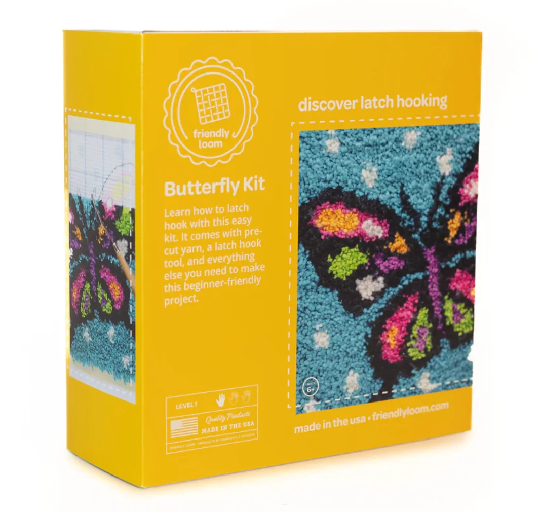 Versatile Latch Hooking Kit Butterfly Top-Quality