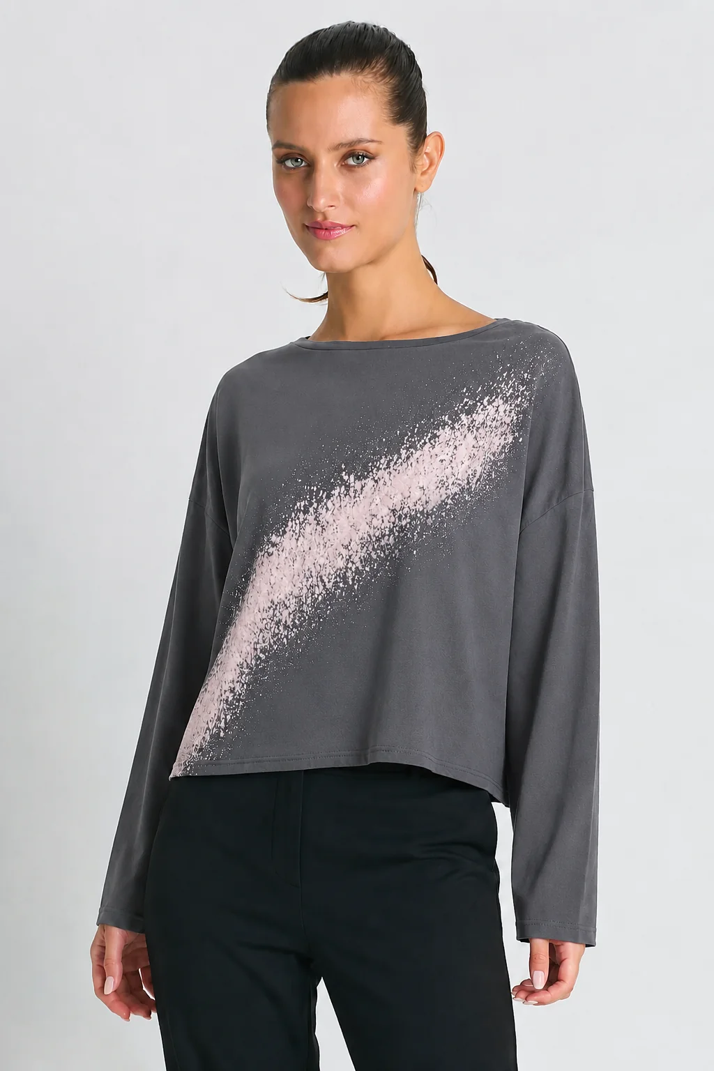 Detailed Pima Cotton Mini Bleached Luxury Boxy T-Shirt - Lava Solid