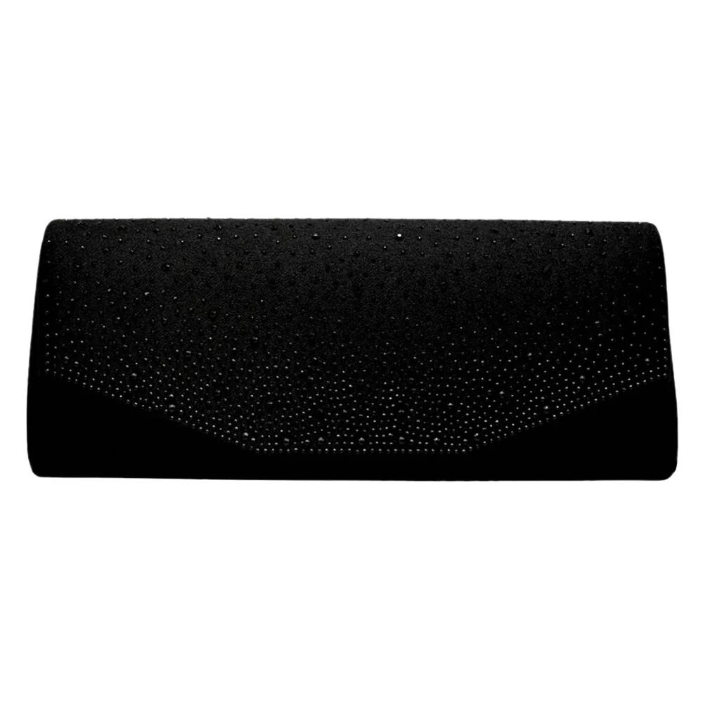 Green Bling Solid Rectangle Evening Clutch Crossbody Bag Elegant