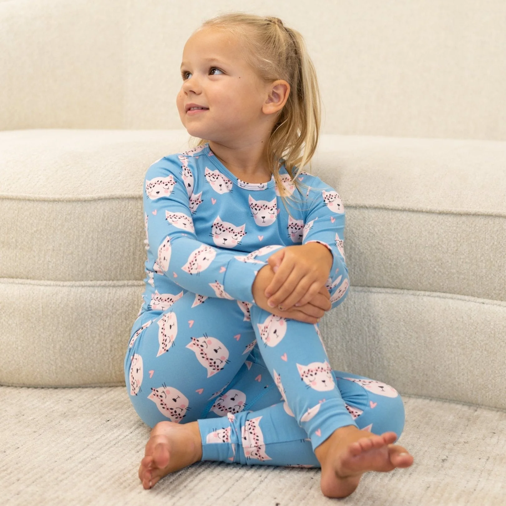 Secure Pretty Pink Cat Big Kid Pajama Fast