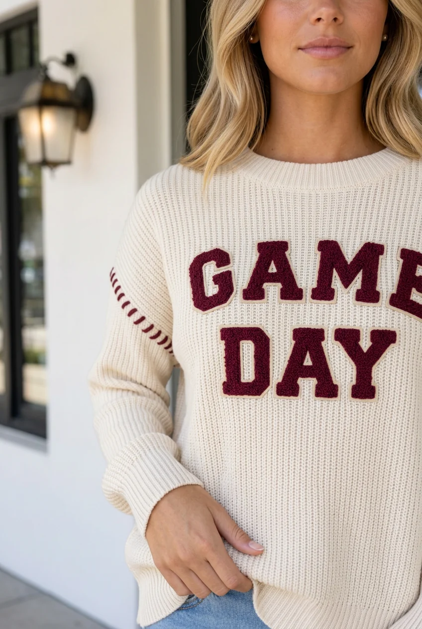 Advanced Jazmine Letter Print Pullover Sweater Durable