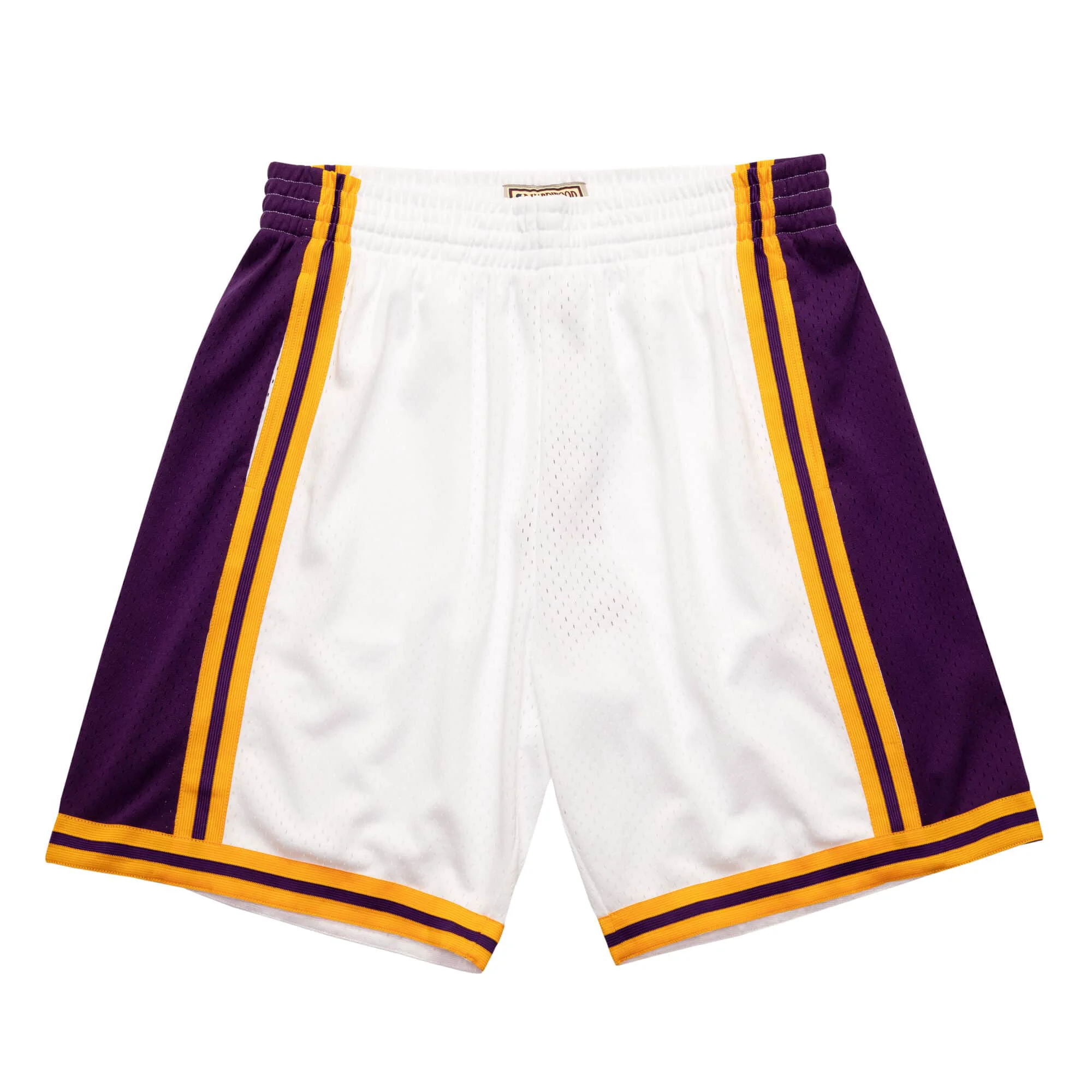 Detailed Mitchell Ness Men's NBA Reload 2.0 Swingman Shorts Lakers 1984 Long-Lasting