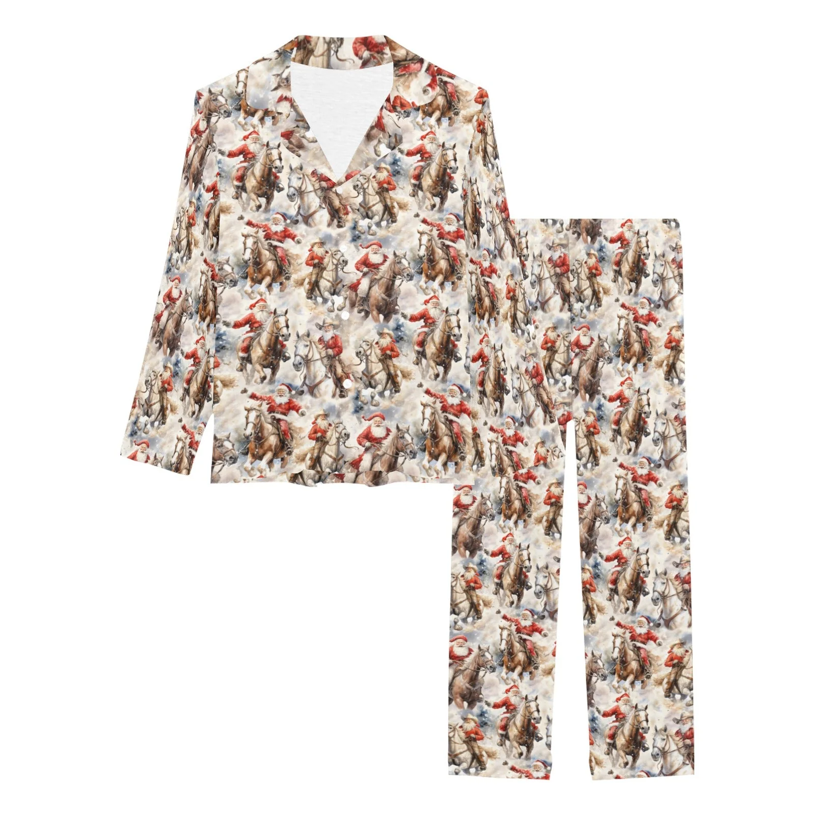 First-Class Baha Ranch Western Santa Christmas Women's Pajama Set Official