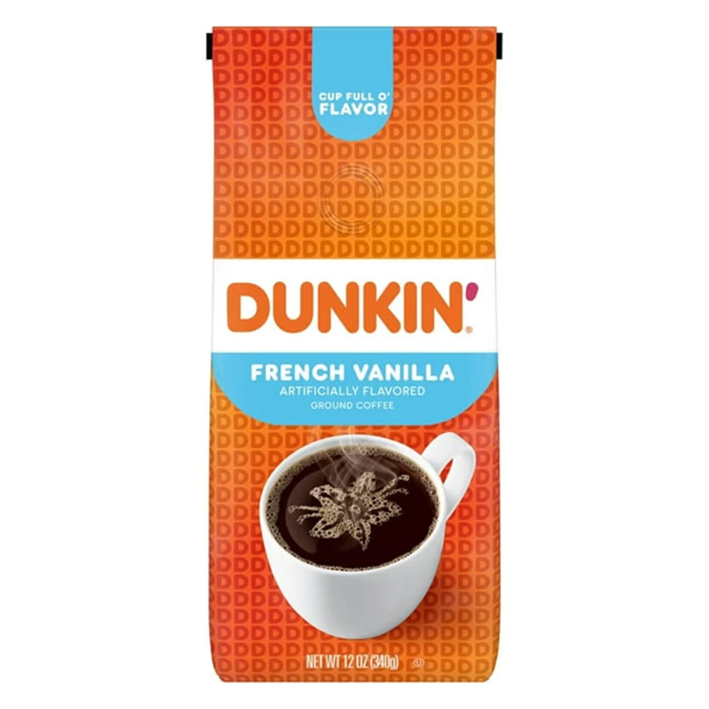 Comfortable Dunkin Donuts French Vanilla Ground Coffee Rich and Smooth Taste 12Oz 340g Outstanding