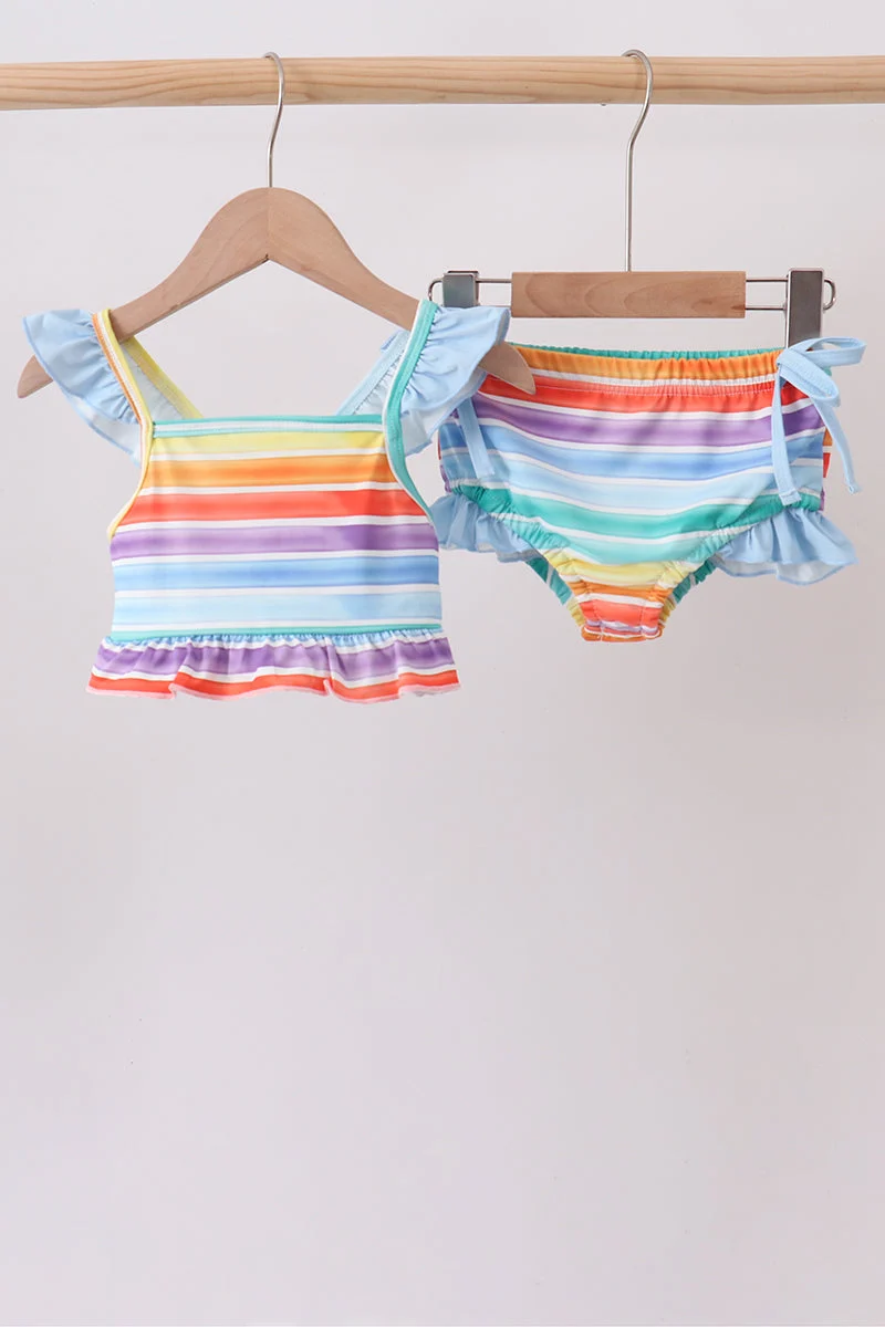 Safe Rainbow Stripe Swimsuit Reliable