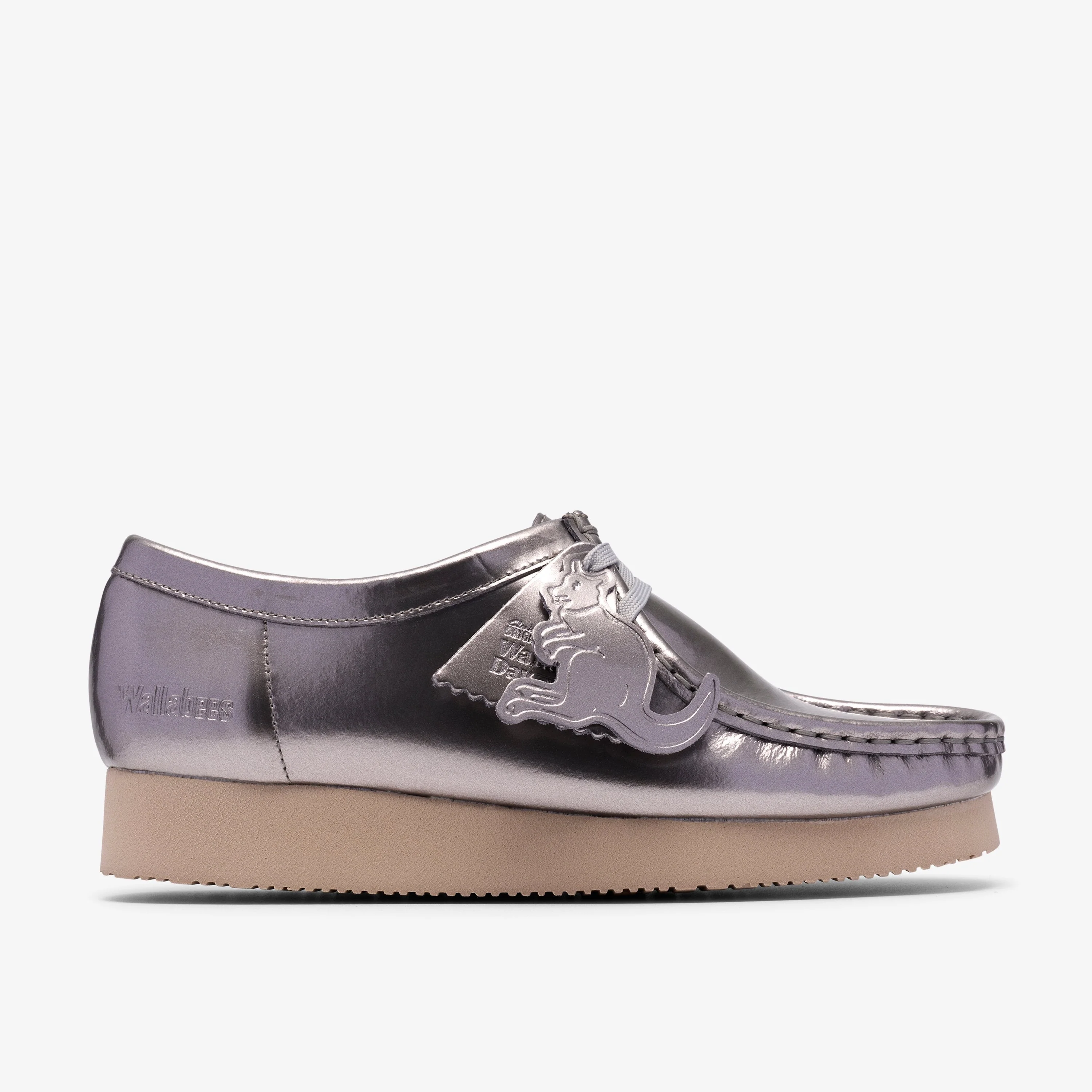 Carefully Designed Clarks Womens Wallabee 2604 - Silver Patent High-Quality