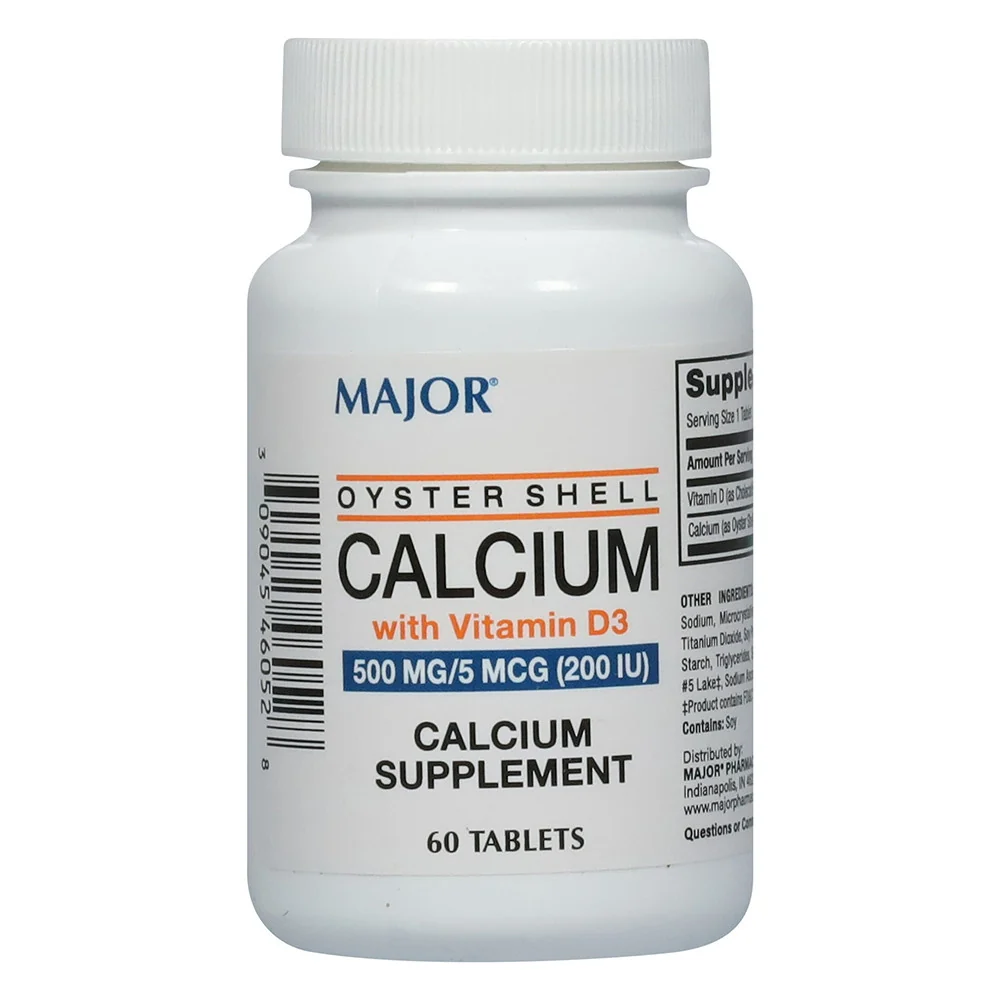 Excellent Major Oyster Shell Calcium with Vitamin D3 500 Mg Supplement 60 Ea Carefully Designed