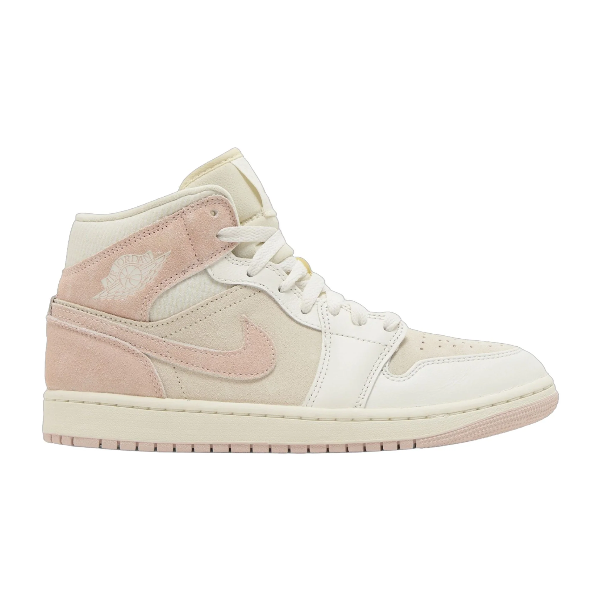 Breathable Air Jordan Women's Retro 1 Mid Se 'Seersucker' Sneakers Refined