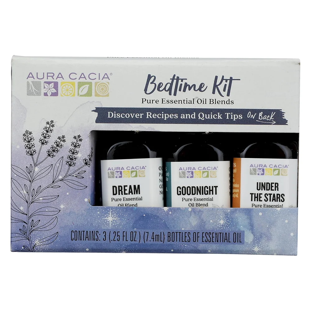 World-Class Aura Cacia Pure Essential Oil Blends Bedtime Kit for Calming Aromatherapy and Sleep Routine 0.25Oz 7.4ml 3Ea Reliable