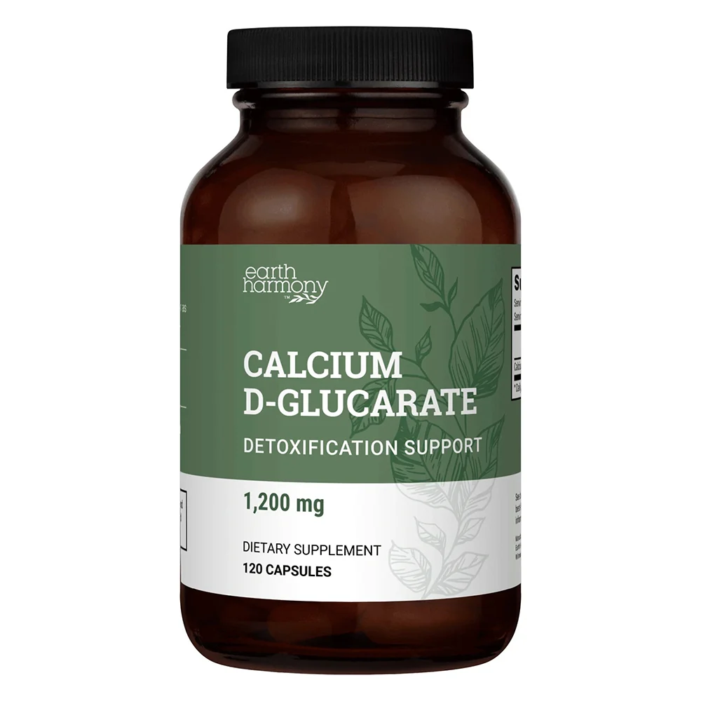 Breathable Earth Harmony Calcium D Glucarate Capsules for Detox Support and Hormonal Balance 120Ea Certified