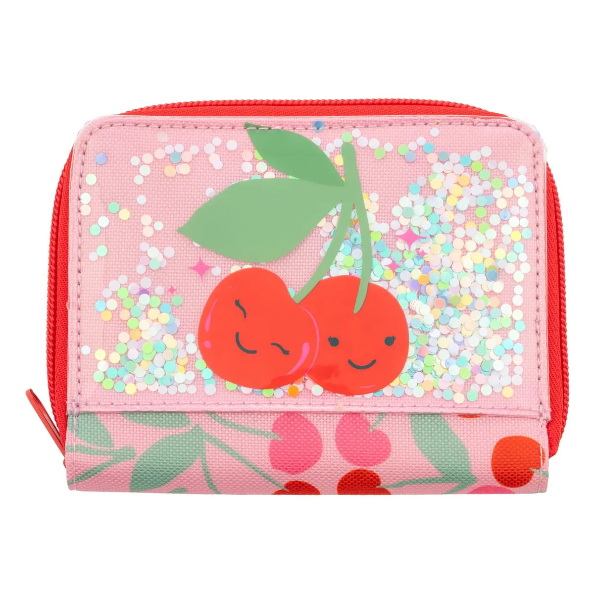 Comfortable Glitter Wallet Cherry Detailed