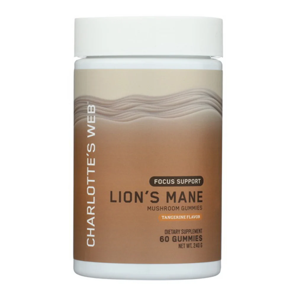 Minimalist Charlottes Web Focus Support Lions Mane Mushroom Gummies Support Memory and Cognitive Function 60Ea Verified