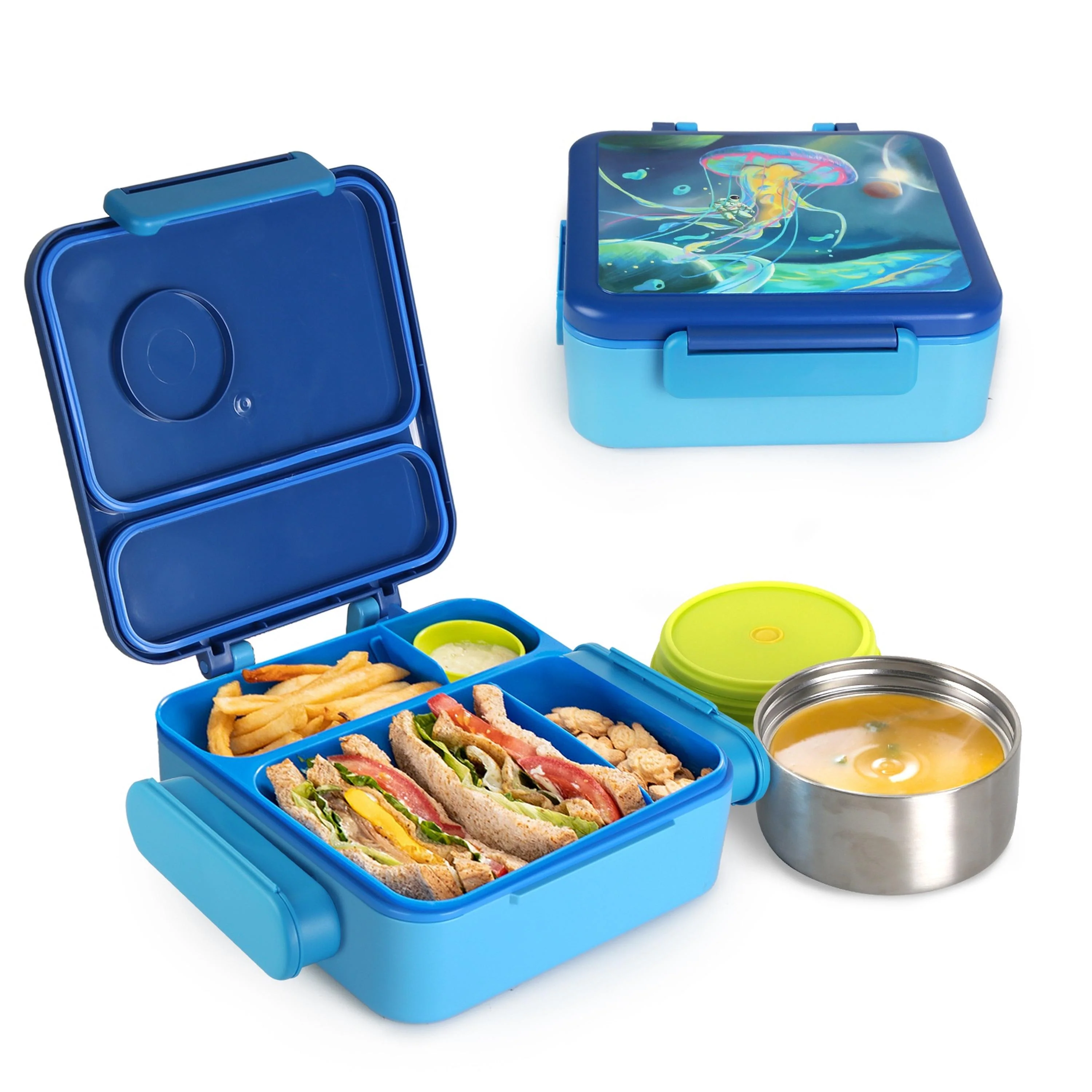 Reliable Fresh Fab Finds Kids Lunch Box Thermal Container with Storage Bag 2 Compartments Luxury