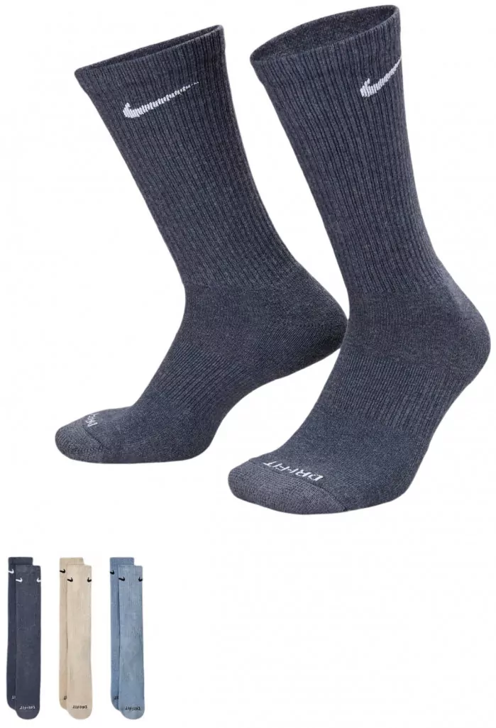 Functional Nike Men's 3 Pack Dri-Fit Plus Crew Socks - SX6888-901 Authentic